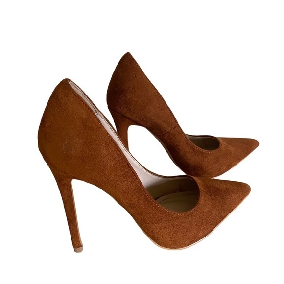 SUEDE POINTED TOE STILETTO Chestnut Color Women’s Size 5 1/2 LIKE NEW - Picture 9 of 14